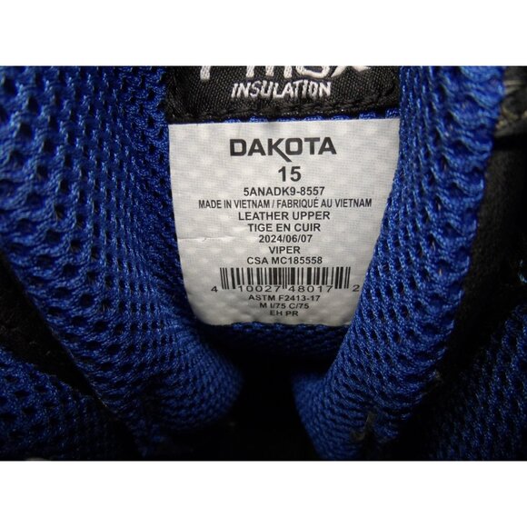 DAKOTA Men's 557 8" Viper STCP HD3 Vibram Work Boots Black Size 15M - Picture 9 of 9